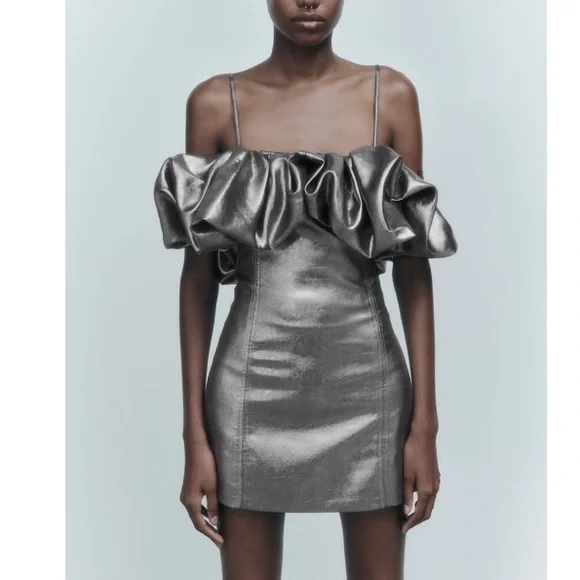 voluminous short dress zara Zara New Woman Short Voluminous Dress Limited Edition Neon Yellow